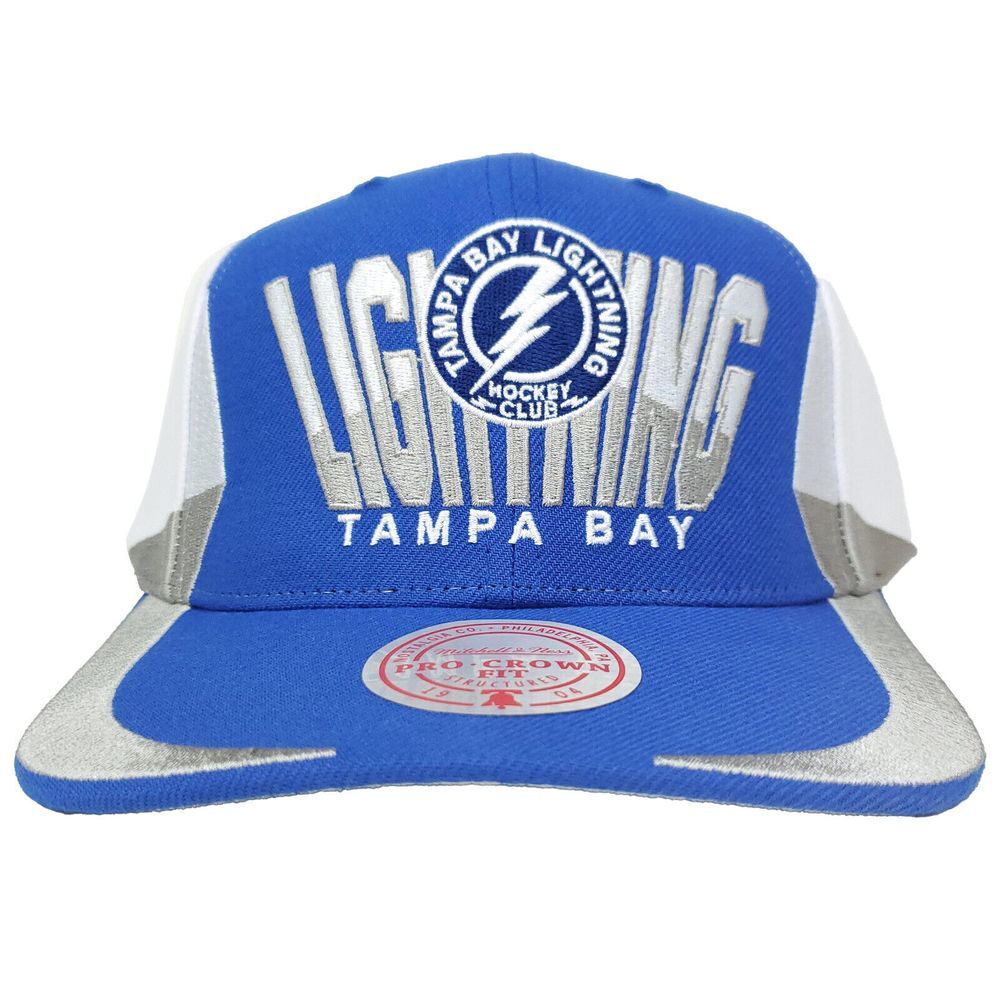 Tampa Bay Lightning Mitchell & Ness NHL Pro Fit Snapback Cap Hat Blue White‎ NWT